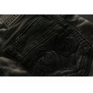 Affliction Apparel Affliction Men's GAGE APEX Skinny Black Denim Jeans - Biker Style, 99% Cotton Affliction Black - Foto 12
